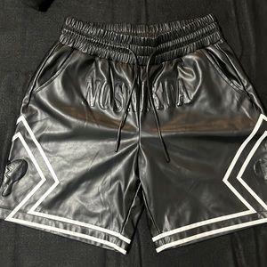 Black FAUX LEATHER NOSNIKTA SHORTS